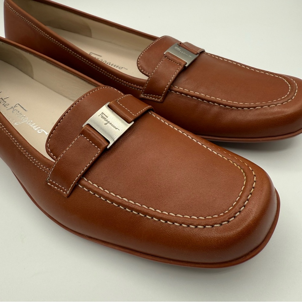 Salvatore Ferragamo Vintage Brown Driving Leather Loafers Size 8 - 2A - Picture 15 of 17